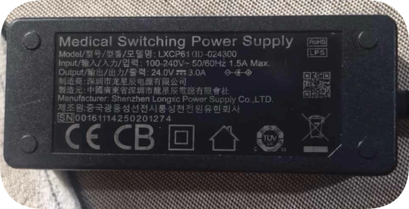 *Brand NEW* Longxingchen LXCP61II-024300 Compatible 72W Medical Power Adapter, 24V 3A Lo